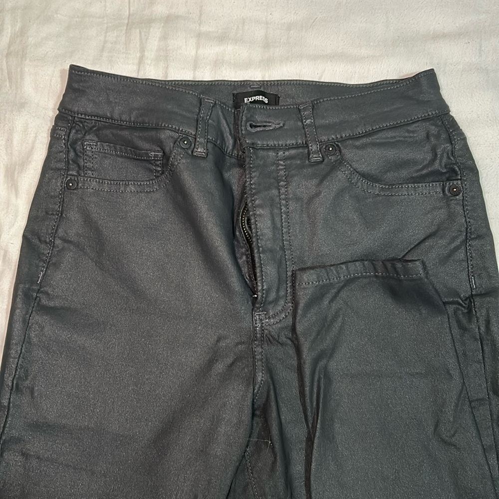 EXPRESS GRAY SKINNY HIGH RISE JEANS